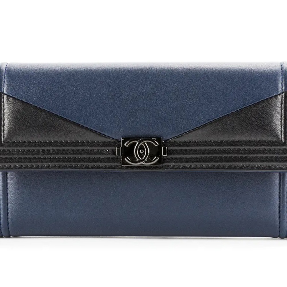 CHANEL Long wallet,  navy & black. Originally listed here for $650! Great deal!